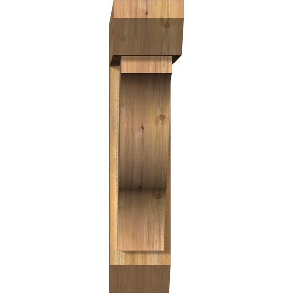 Funston Slat Rough Sawn Bracket W/ Offset Brace, Western Red Cedar, 8W X 36D X 36H